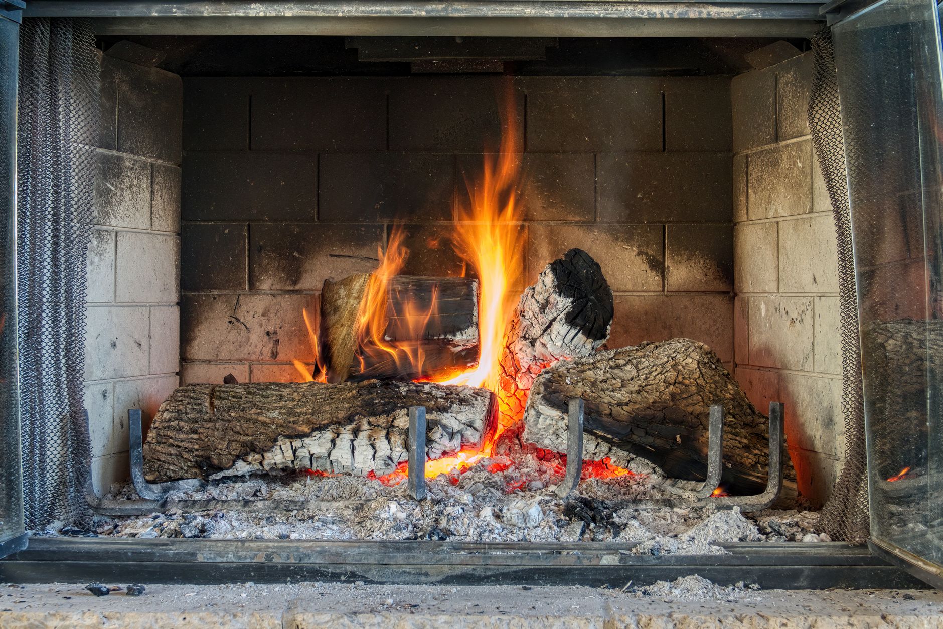 Preparing a stove door before fitting replacement glass